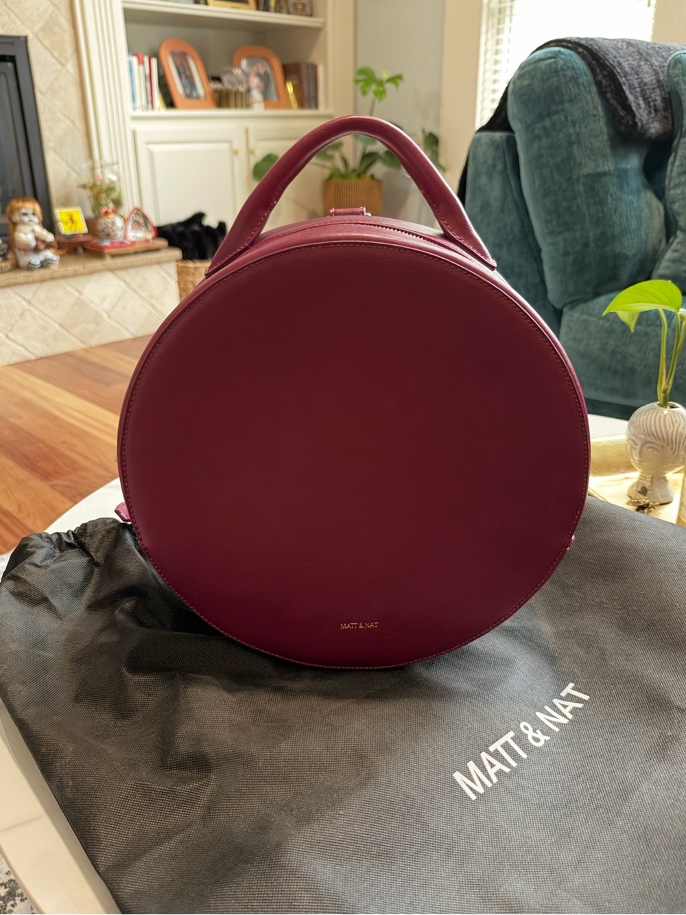MATT & NAT Kiara Round Backpack Garnet Burgundy Vegan Leather